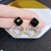 zircon korean black shiny earing resin rhombus earrings