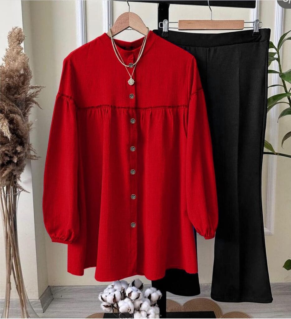 stylish plain georgette shirt and trouser set 2 pcs