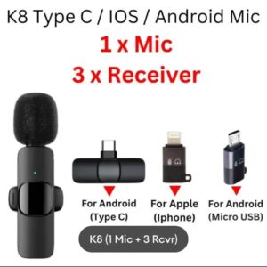 K8 Wireless Mic Black 3-in-1 Bluetooth 5 auto draft