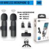 k9 wireless vlogging microphone black rechargeable
