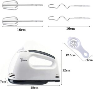 White Hand Mixer with 7 Speeds ABS Plastic auto draft