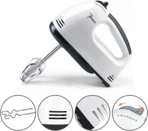White Hand Mixer with 7 Speeds ABS Plastic auto draft