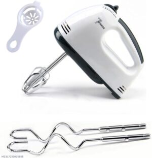 white hand mixer with 7 speeds abs plastic