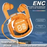 air 39 wireless earbuds transparent design bluetooth 5.3 enc noise reduction & deep bass sound led display tws