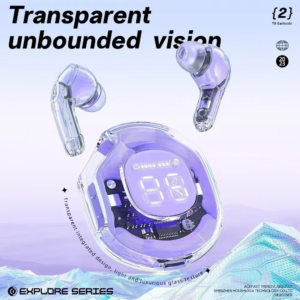 Air 39 Wireless Earbuds - Transparent Design Bluetooth 5.3 - ENC Noise Reduction & Deep Bass Sound - LED Display TWS air 39 wireless earbuds transparent design bluetooth 5.3 enc noise reduction & deep bass sound led display tws